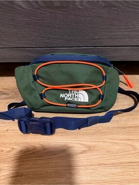 The North Face Olive Green & Navy Borealis Waist Pack with Orange Accents